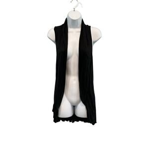Decree Womens Long Vest Size Medium Lightweight Knit Black Boho Casual Witch NEW